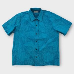 Vintage T&L Muumuu Factory Mens Hawaiian Shirt XL Blue Made In Hawaii Aloha